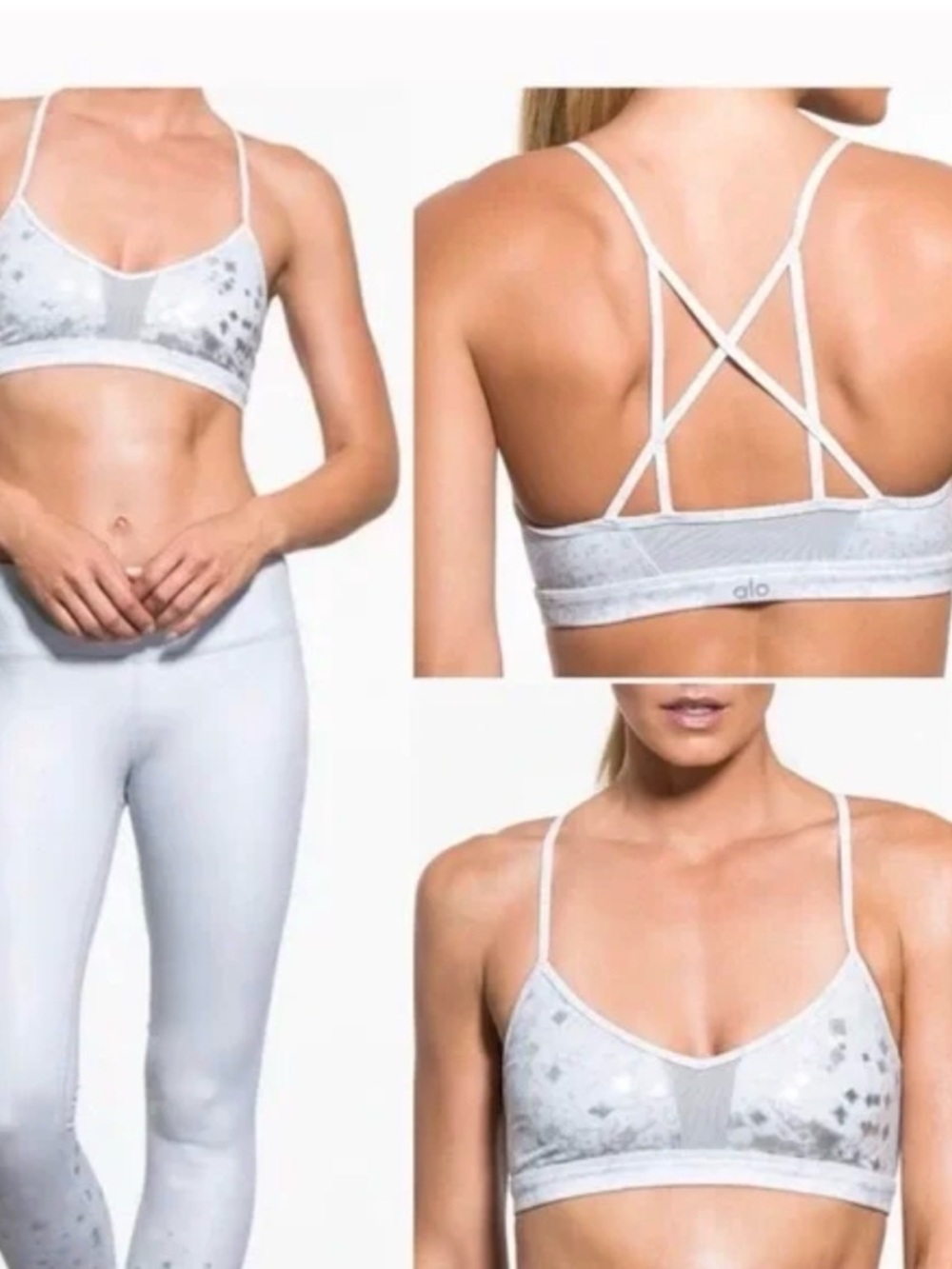 46. ALO Yoga Goddess White Strappy Sports Bra